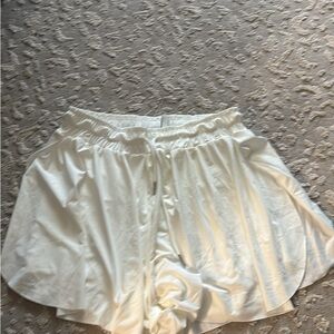 White Satin Shorts